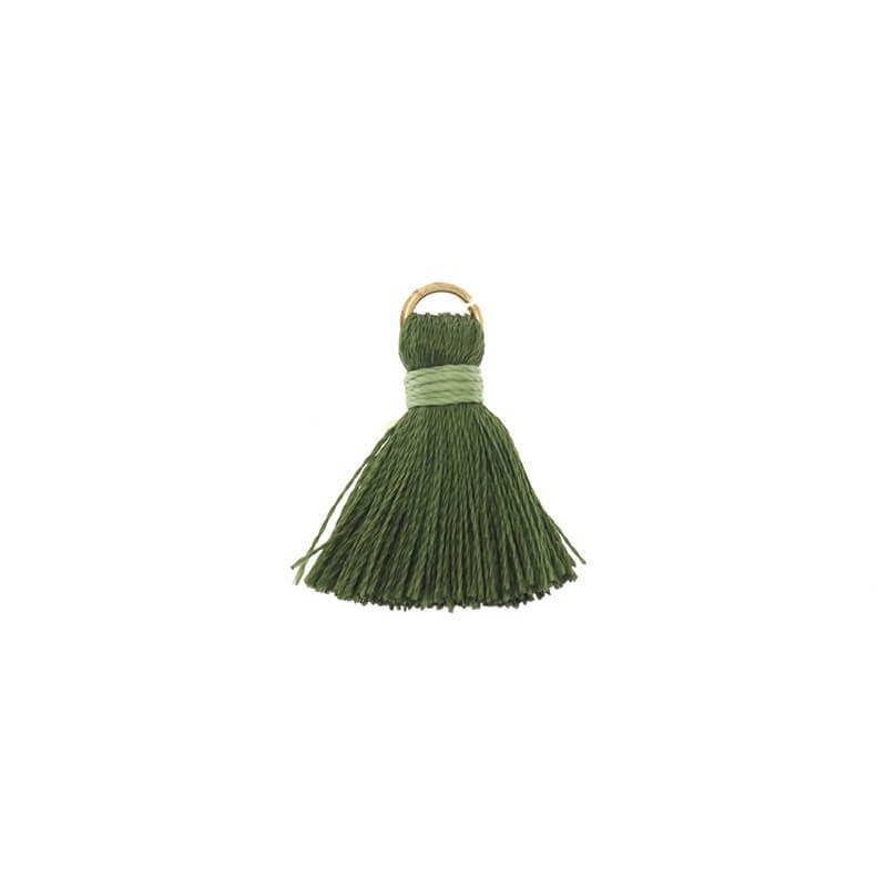 Tassels for bracelets with a circle forest green 20mm 2pcs TASPP59