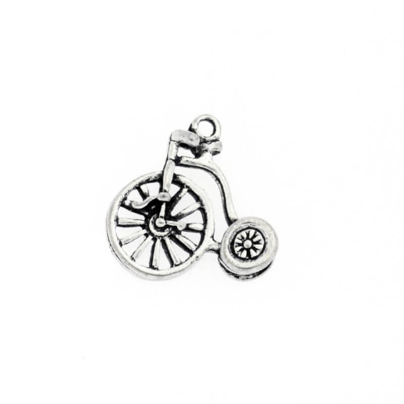 Bicycle pendant, oxidized silver 17x17x3mm, 2 pieces AAT046