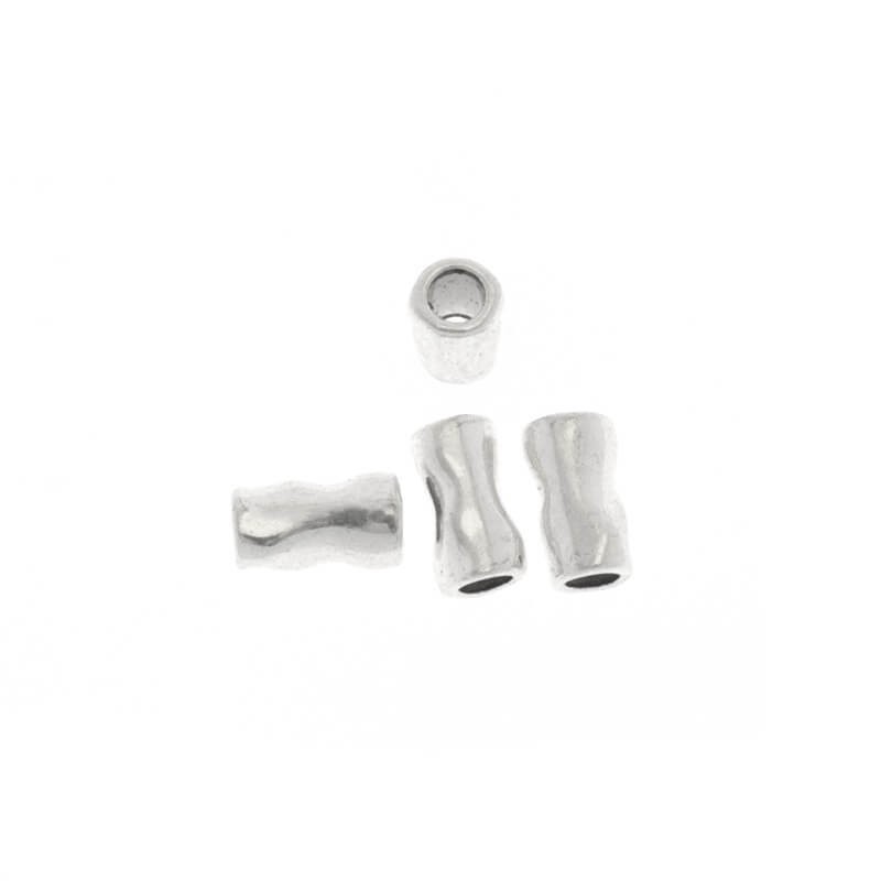 Crushed tubes / spacers 4pcs silver 10x6mm AAT155