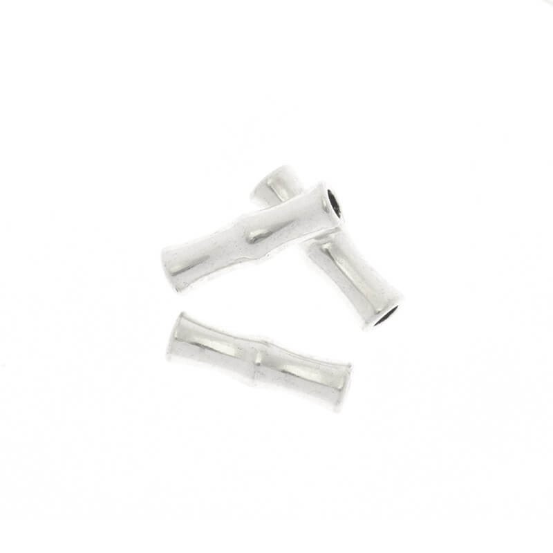 Bamboo tubes / spacers 2 pcs silver 22x6mm AAT156