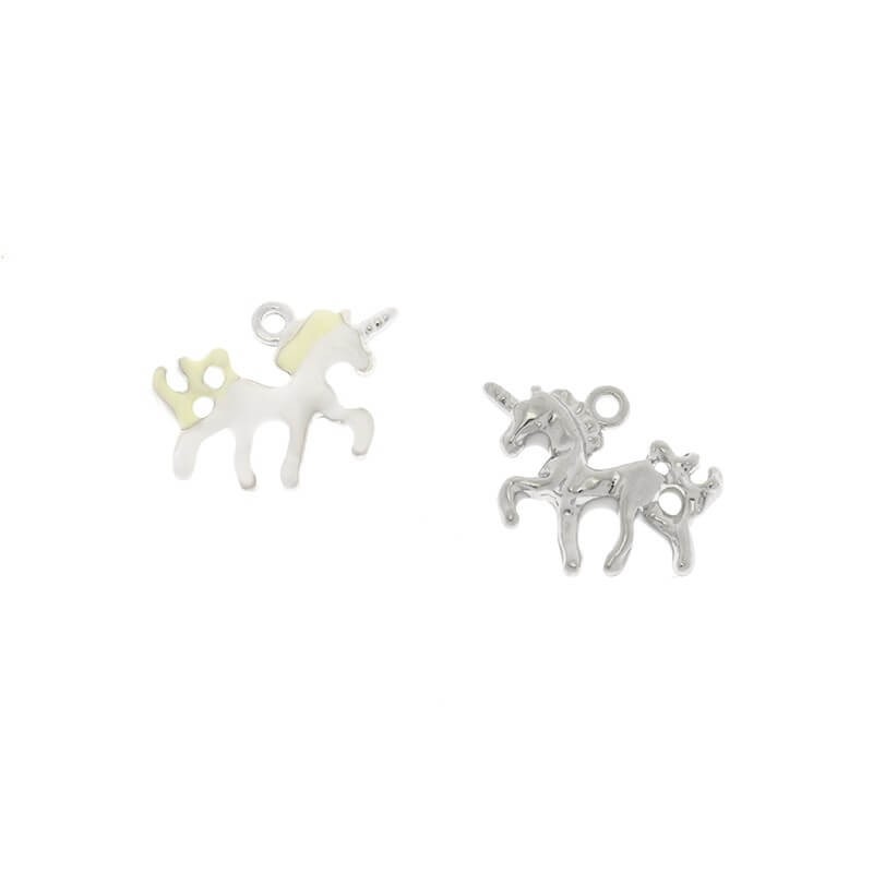 Pendants for bracelets unicorns 2 pcs enameled 19x15mm AAT167
