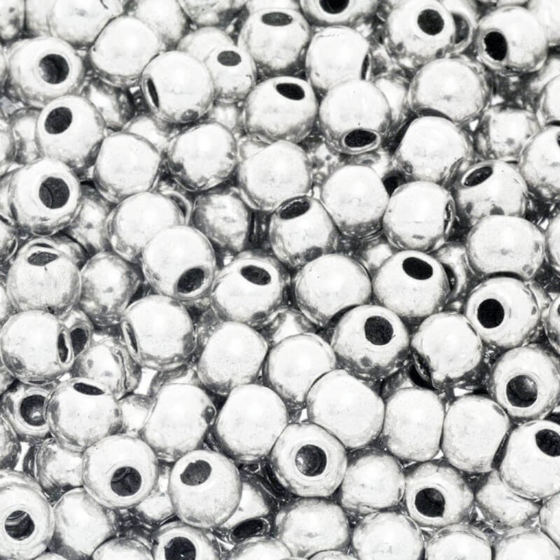 Koraliki gładkie kulki 4mm antyczne srebro 6szt SMPK65