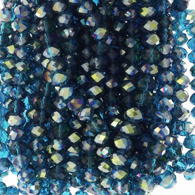 10mm turquoise crystal beads with gold 70pcs SZKRKU10042