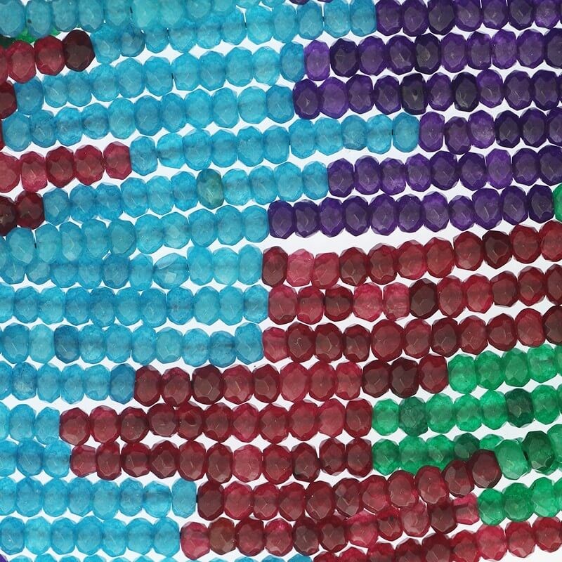 Oponki beads, faceted, jade mix 120pcs (cord) 4x2mm KAOS0463