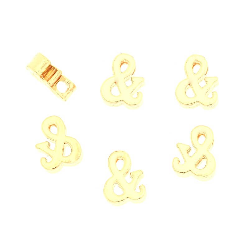 Spacer beads "&" rose gold 11x8x5mm 1pc AKG254R