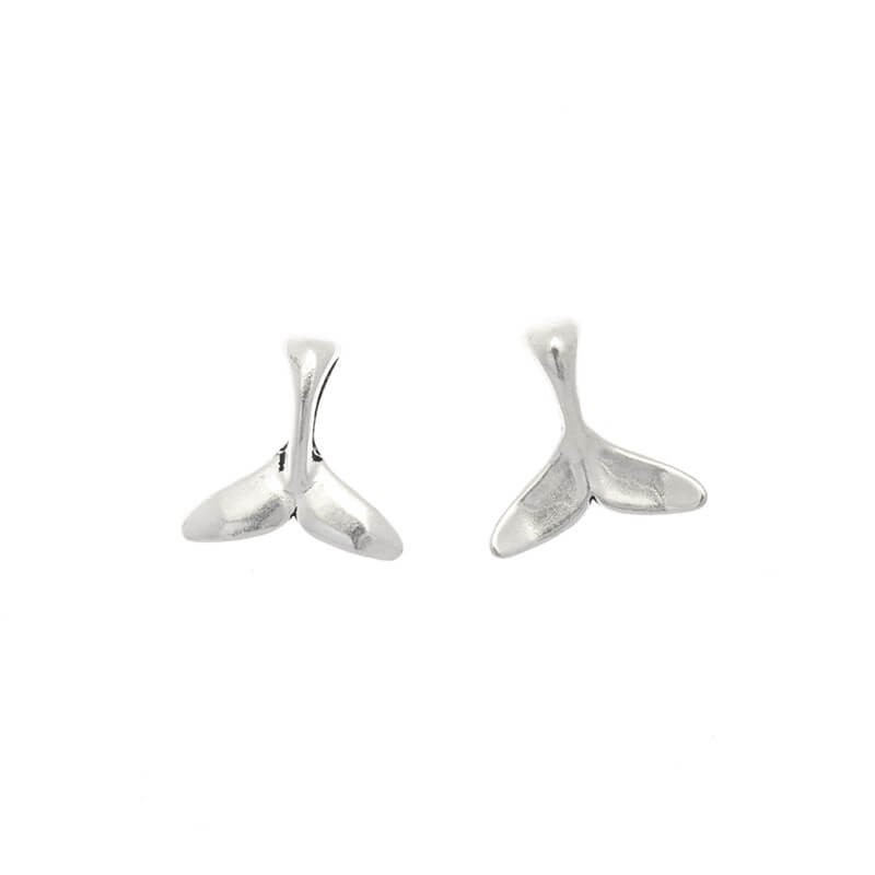 Whale tail pendants silver 16x16mm 2pcs AAT126