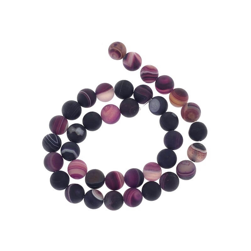 Agate beads matt purple balls 8mm 46pcs (string) KAAGM0813