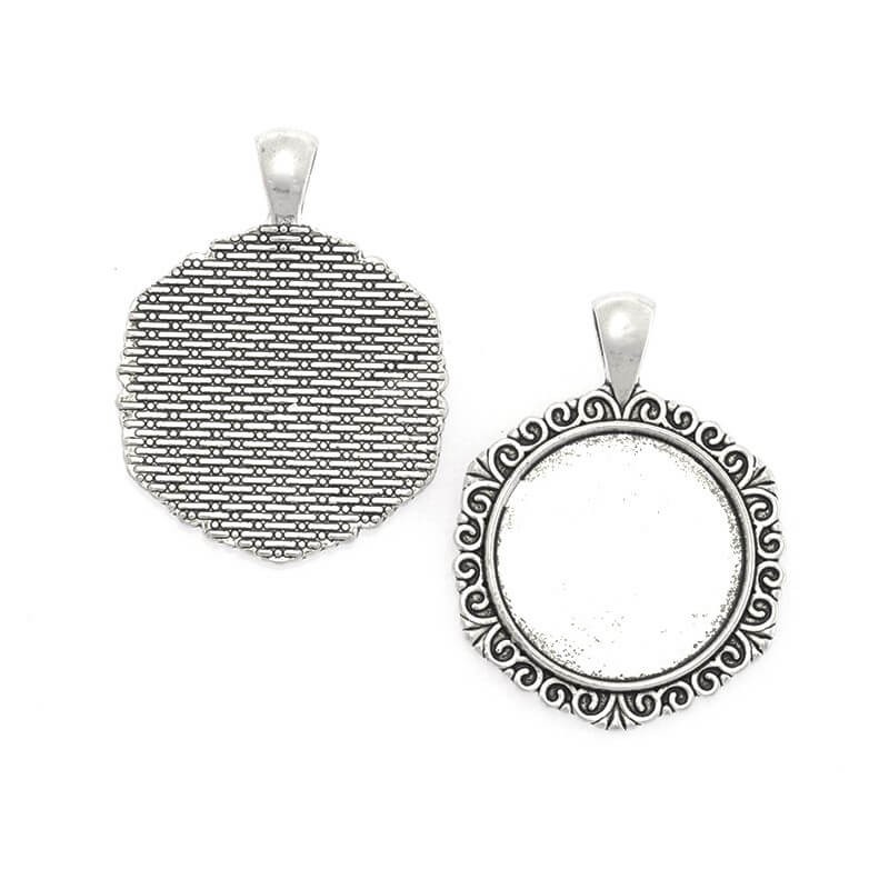 Cabochon bases 25mm antique silver 33x44mm 1pc OKWI25AS23