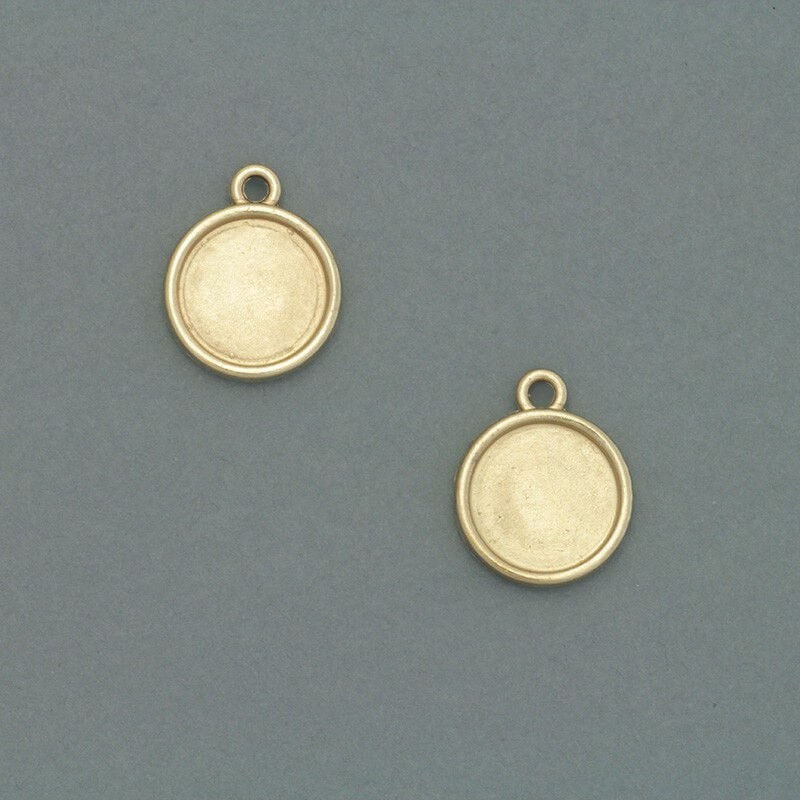 Double-sided gold cabochon bases 18x14x3mm 2 pcs OKWI12KG1