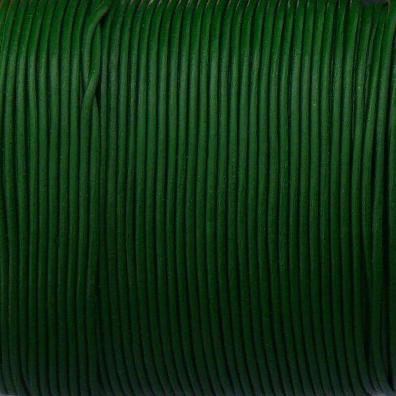 Rzemień naturalny skórzany paprociowa zieleń  1,5mm ze szpuli RZ15Z01