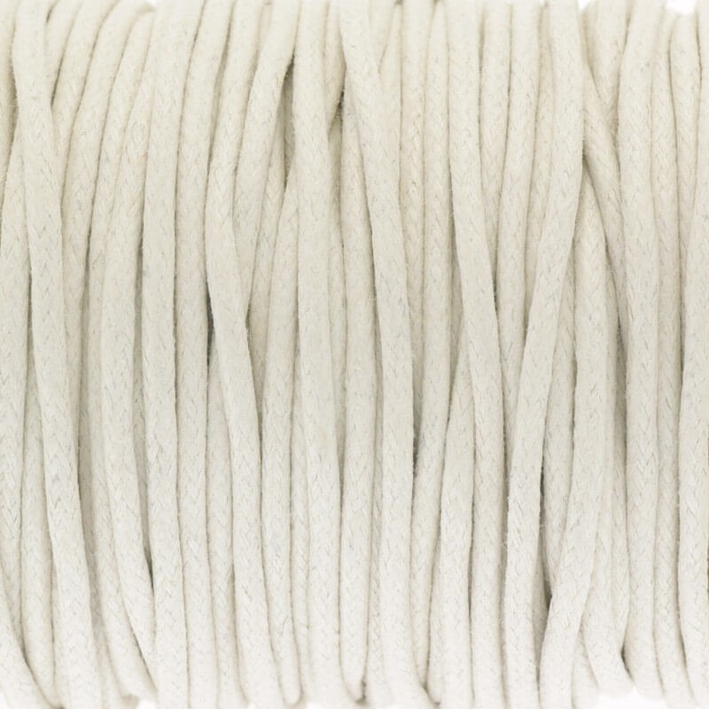 Waxed cotton string 25m (spool) cream 2mm PWZR2001
