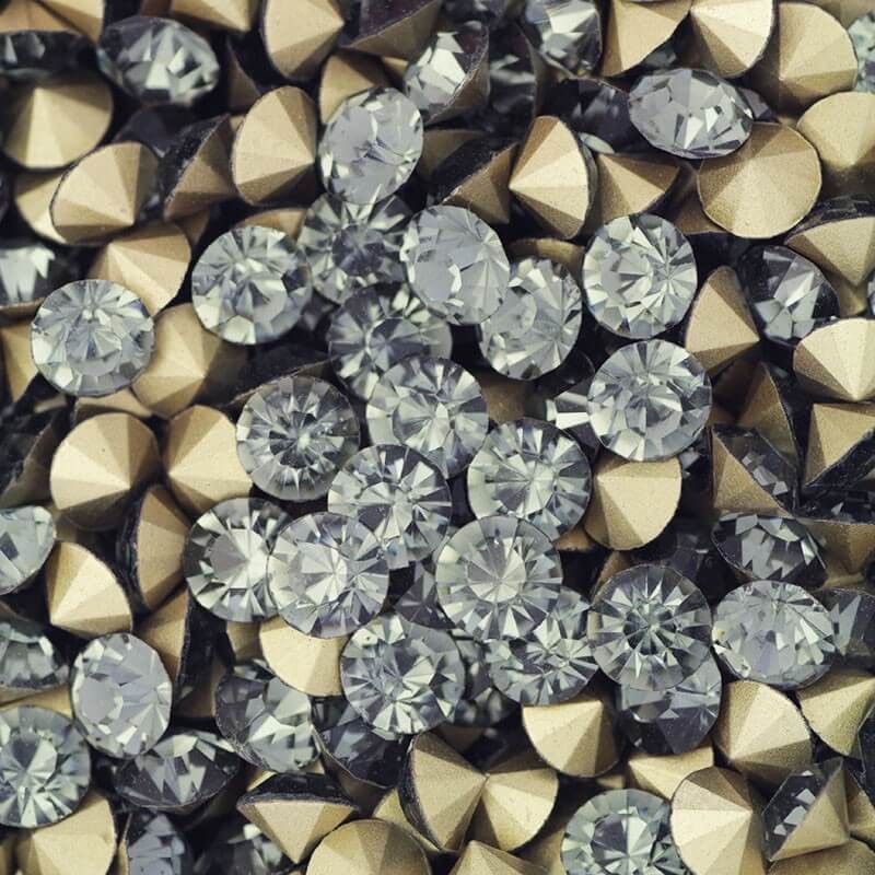 Cabochons glass crystals 8x5mm black diamond 4pcs KSZKR19