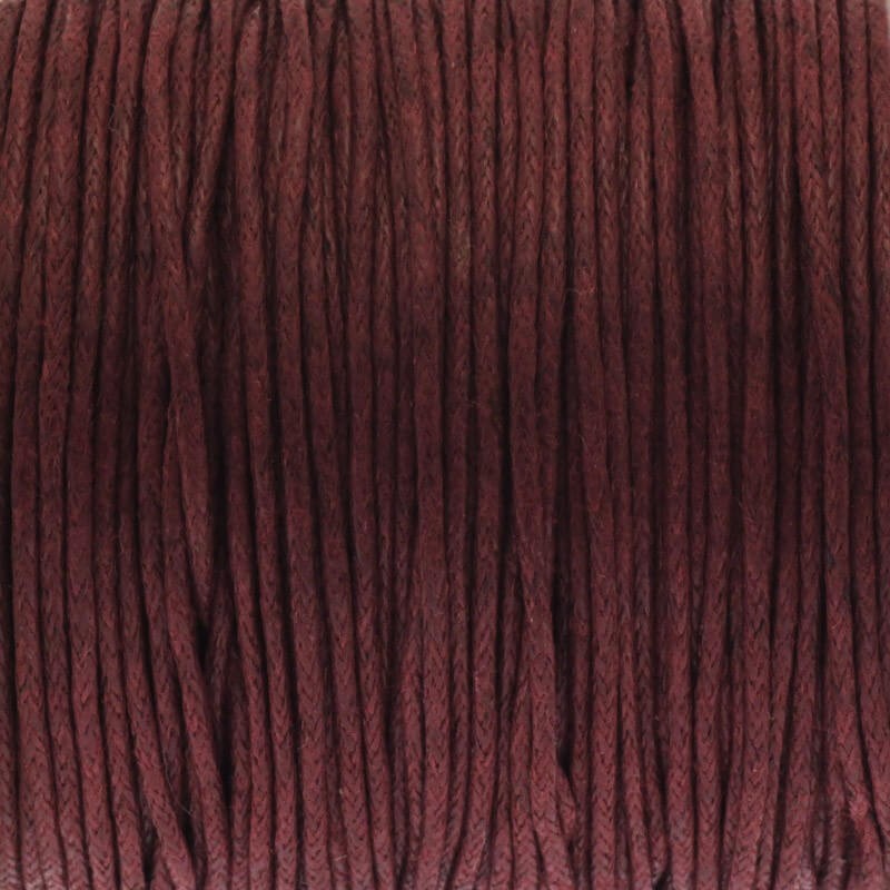 Waxed cotton cord 25m (spool) burgundy 1mm PWZWR1005