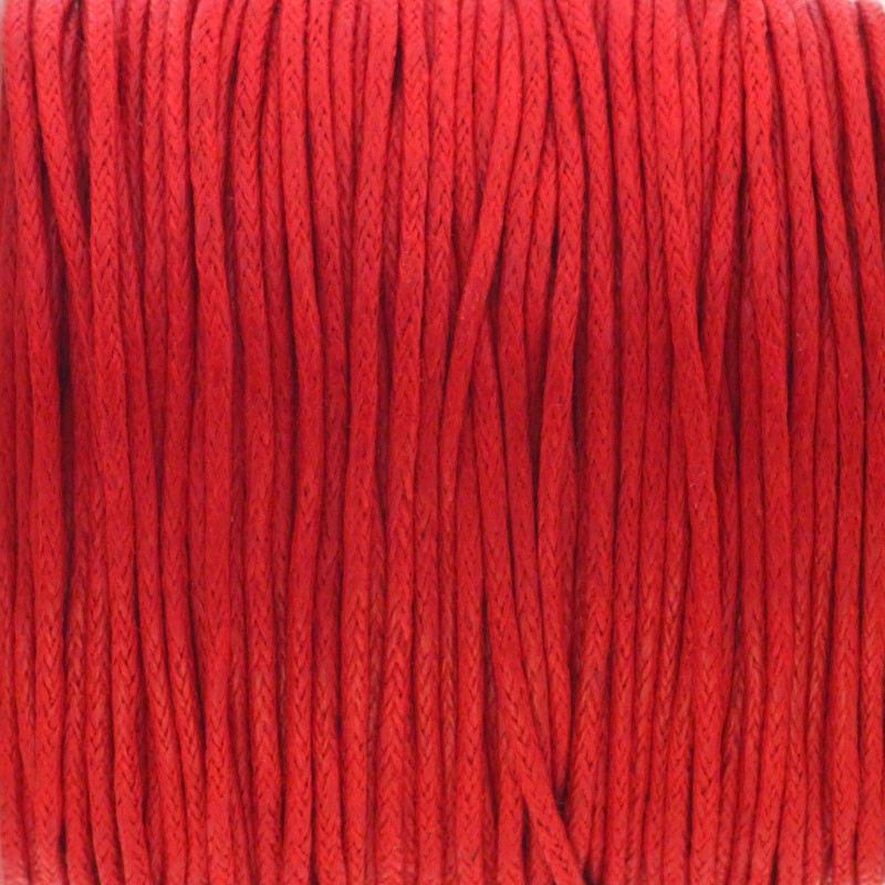 Sznurek bawełniany woskowany 25m (szpula) czerwony 1mm PWZWR1006