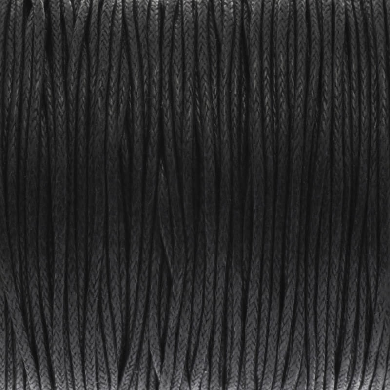 Sznurek bawełniany woskowany 25m (szpula) czarny 1mm PWZWR1021