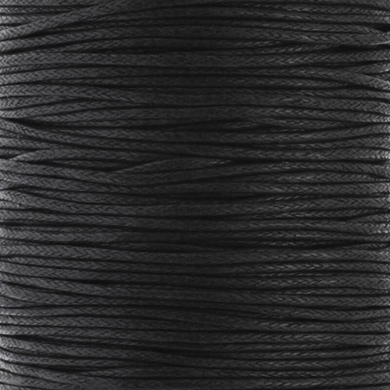 Waxed cotton cord 25m (spool) black 1mm PWZWR1021