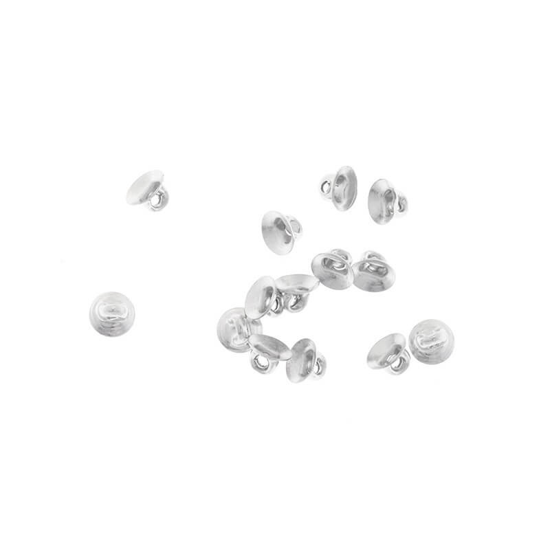 Smooth sticky caps 6mm silver 15pcs CZAPB01