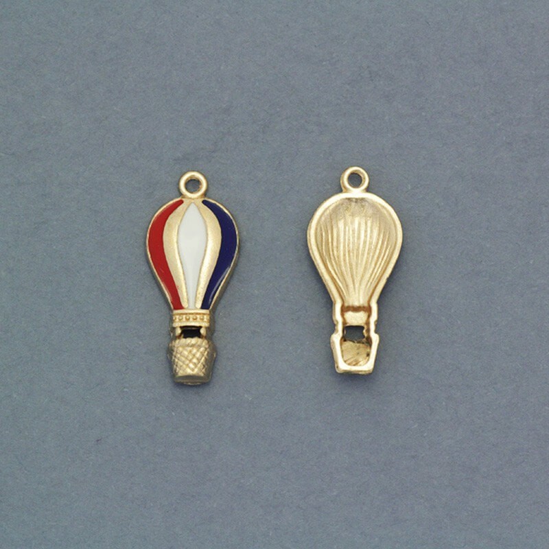 Pendants for bracelets enameled gold balloons 23x10mm 2pcs AKG395