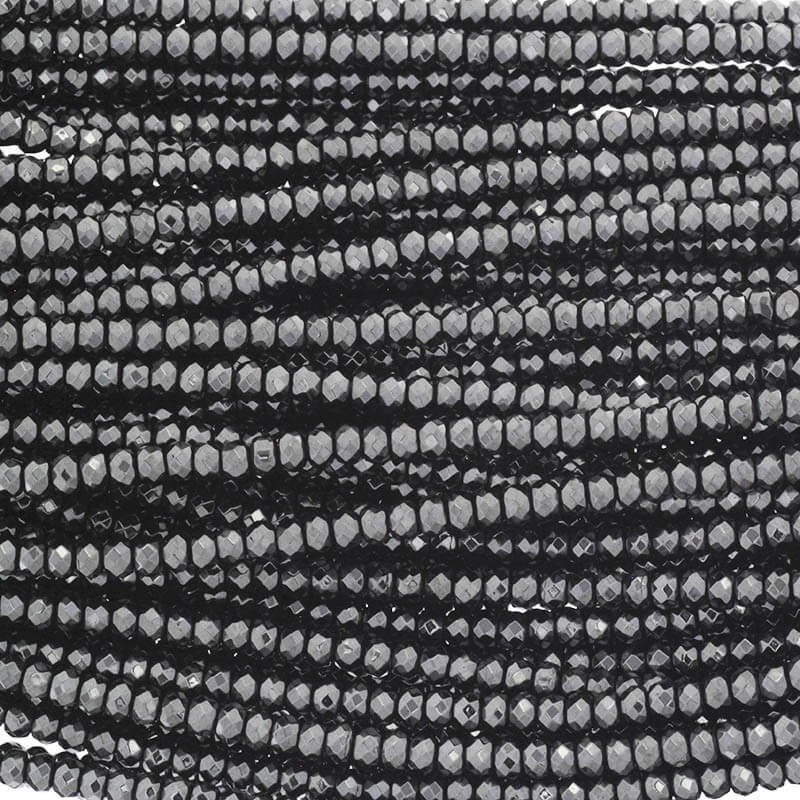 Hematite beads, faceted 2x3mm 162pcs / rope KAHE17