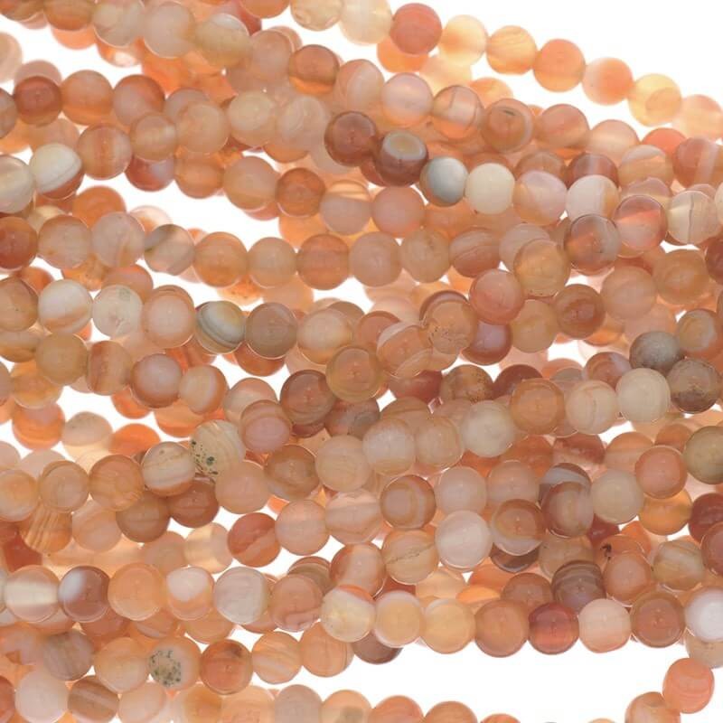 Carnelian agate beads 4mm balls about 85 pieces (string) KAAG0401