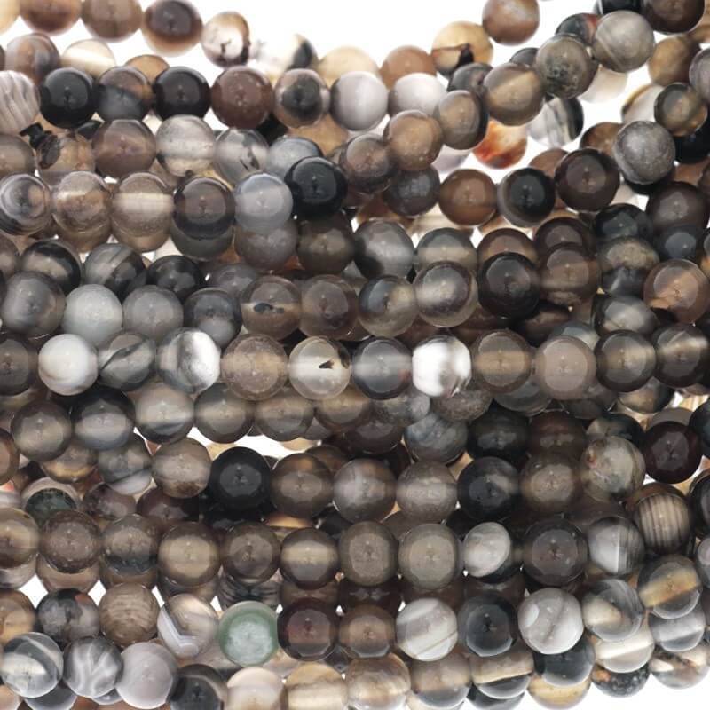 Brown agate beads cool 4mm balls about 85 pieces (string) KAAG0408