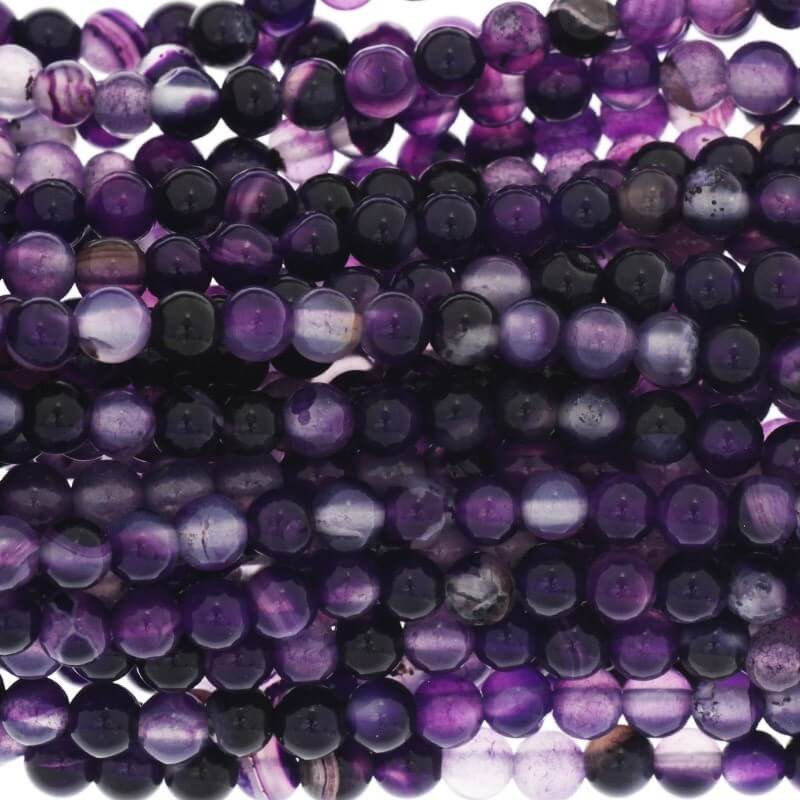 Purple agate beads 4mm balls about 85 pieces (string) KAAG0409