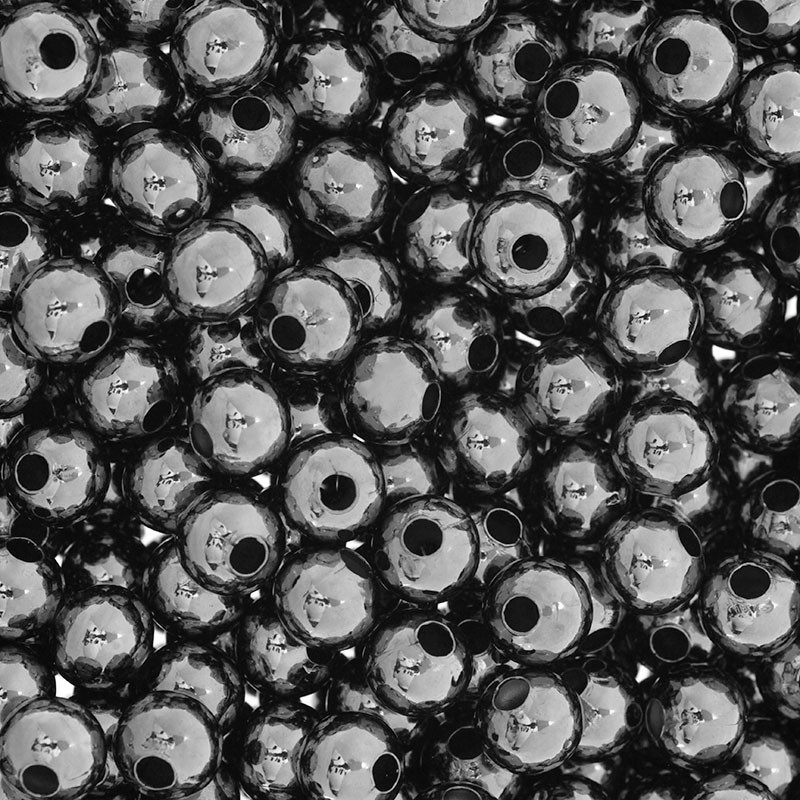Koraliki kulki 8mm przekładki 20szt antracyt gładkie AAN018