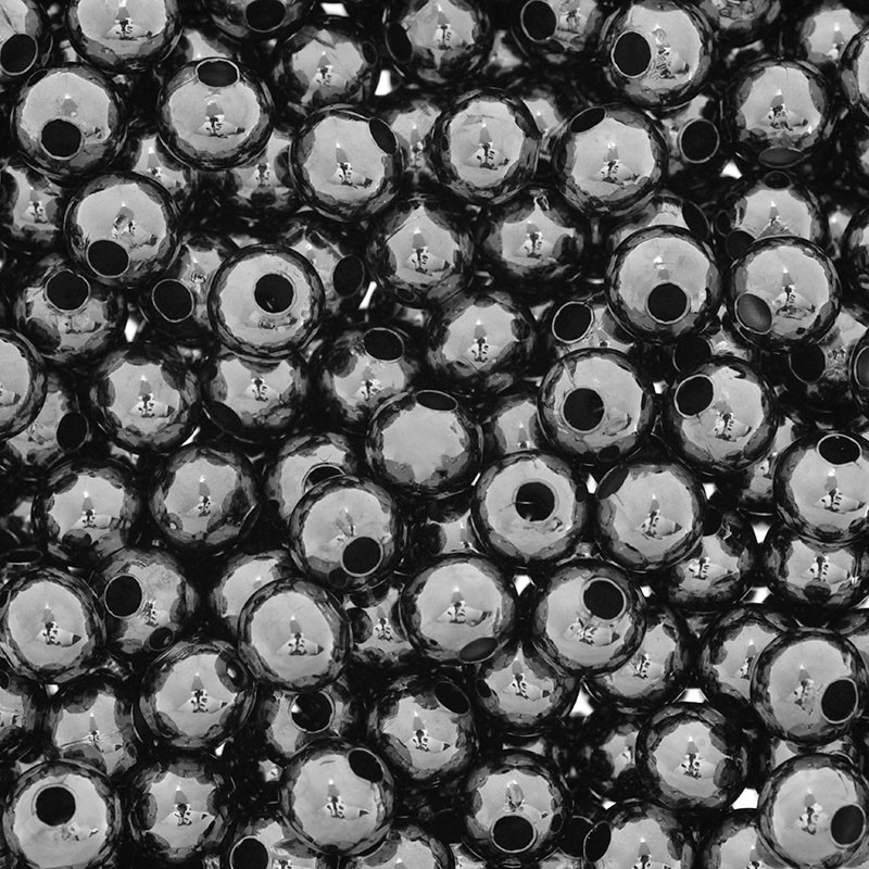 Koraliki kulki 8mm przekładki 20szt antracyt gładkie AAN018