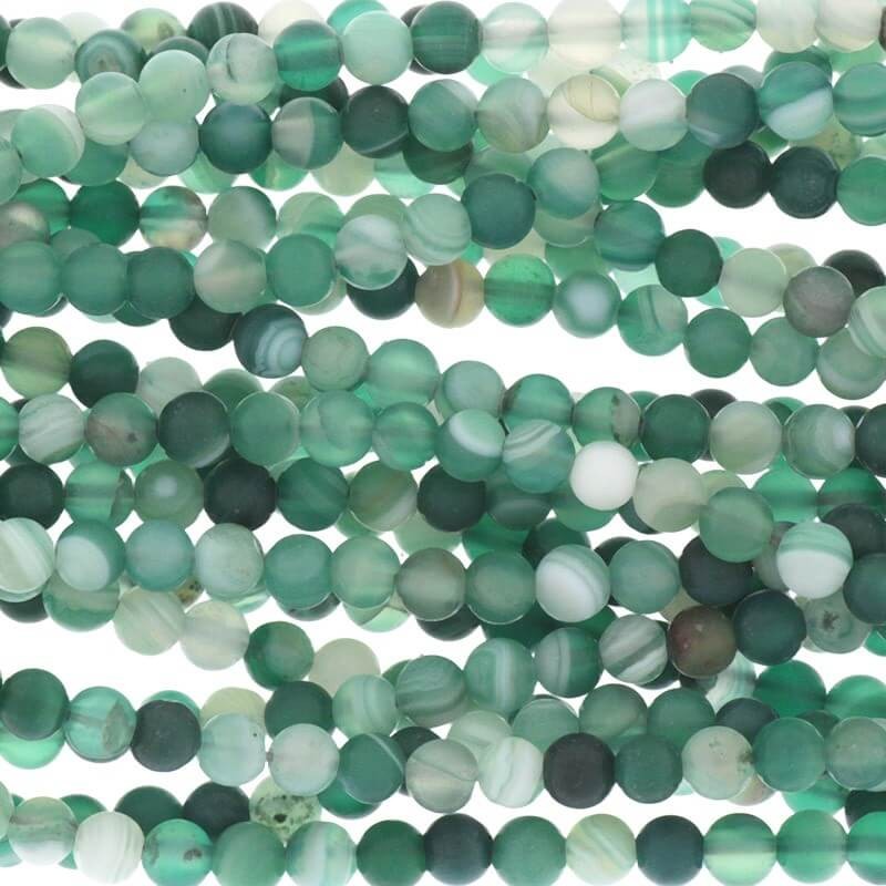 Agate beads matte green balls 4mm 100pcs (string) KAAGM0410