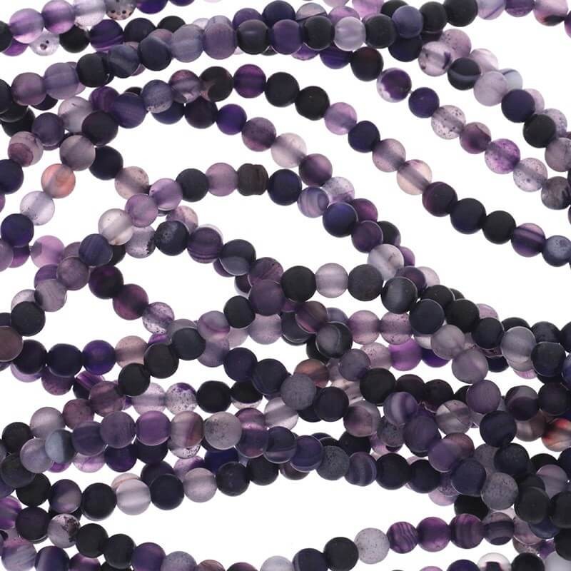 Agate beads matt purple balls 4mm 100pcs (string) KAAGM0411