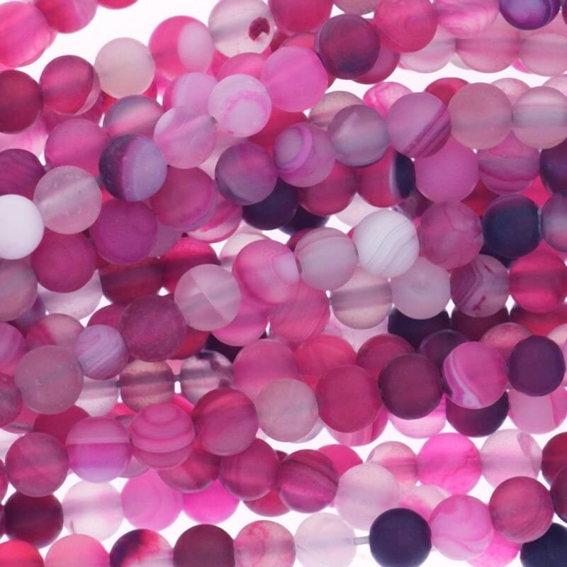 Agate beads matte pink balls 4mm 100pcs (string) KAAGM0412
