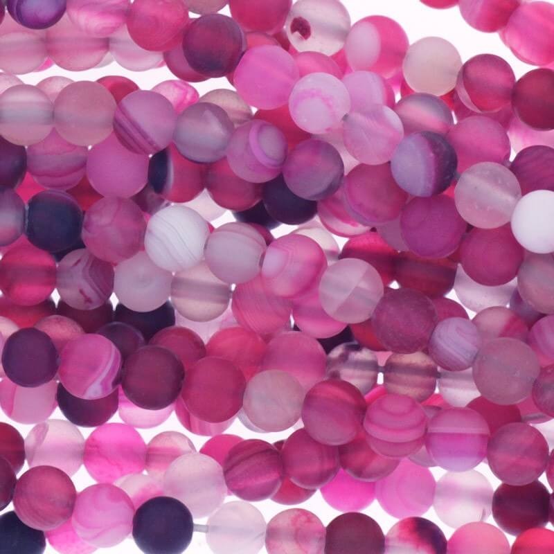Agate beads matte pink balls 4mm 100pcs (string) KAAGM0412