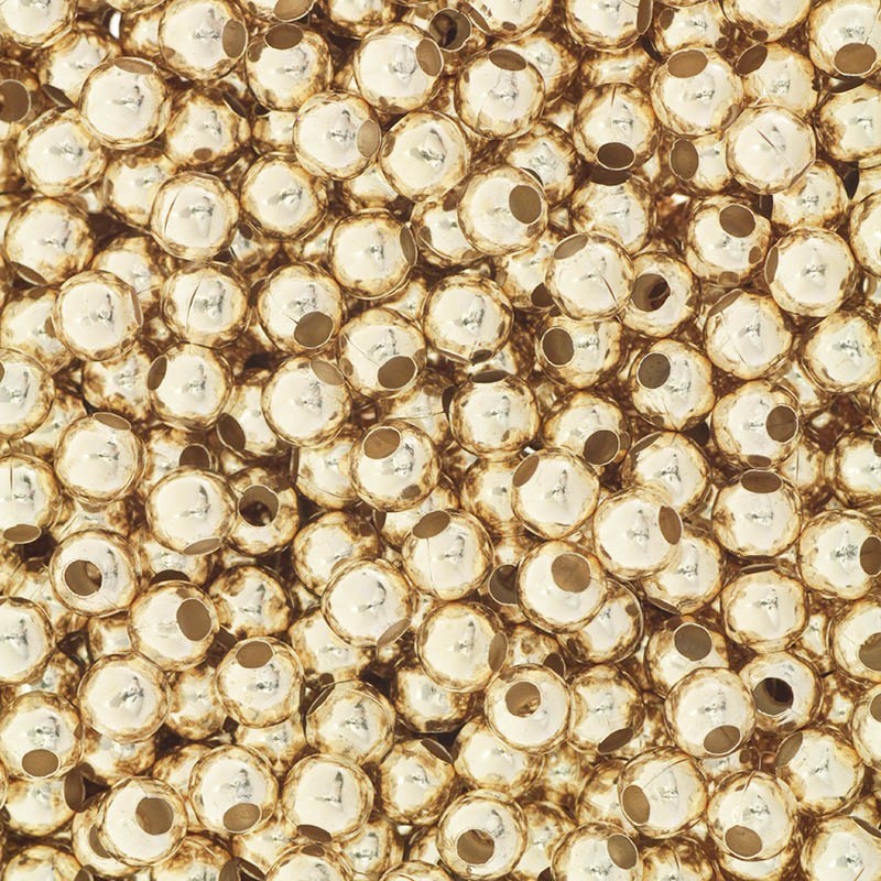 6mm beads spacers 40pcs golden smooth AKGK06
