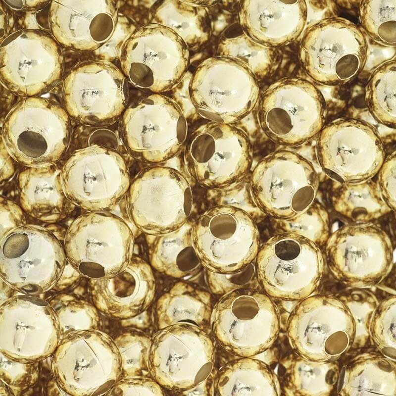 10mm beads spacers 10pcs golden smooth AKGK10