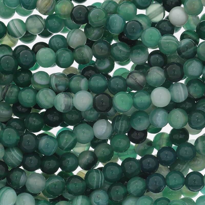 Green agate beads 6mm balls 63pcs (string) KAAG0604