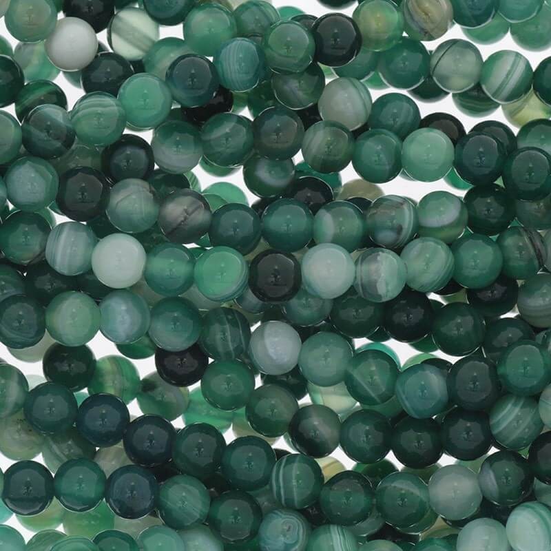 Green agate beads 6mm balls 63pcs (string) KAAG0604