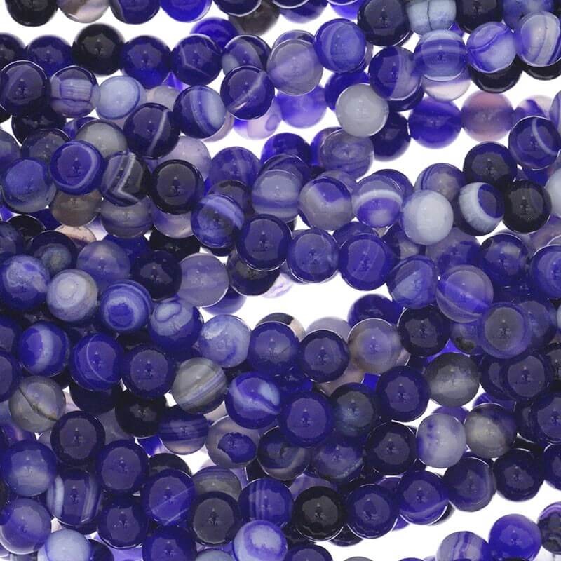 Blue agate beads 6mm balls 63pcs (string) KAAG0606