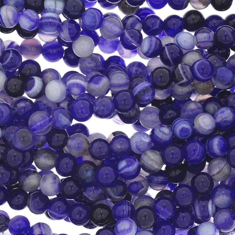 Blue agate beads 6mm balls 63pcs (string) KAAG0606