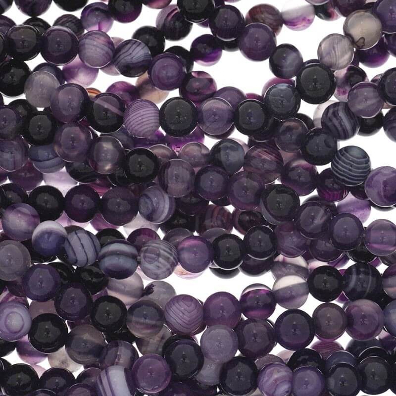 Purple agate beads 6mm balls 63pcs (string) KAAG0607