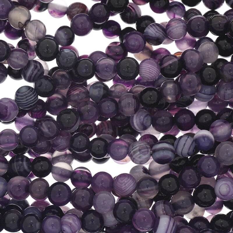 Purple agate beads 6mm balls 63pcs (string) KAAG0607