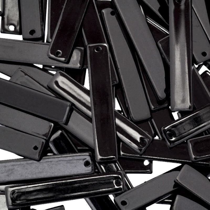 Pendants sticks 35mm / Art Deco resin / black / 1pc XZR0005