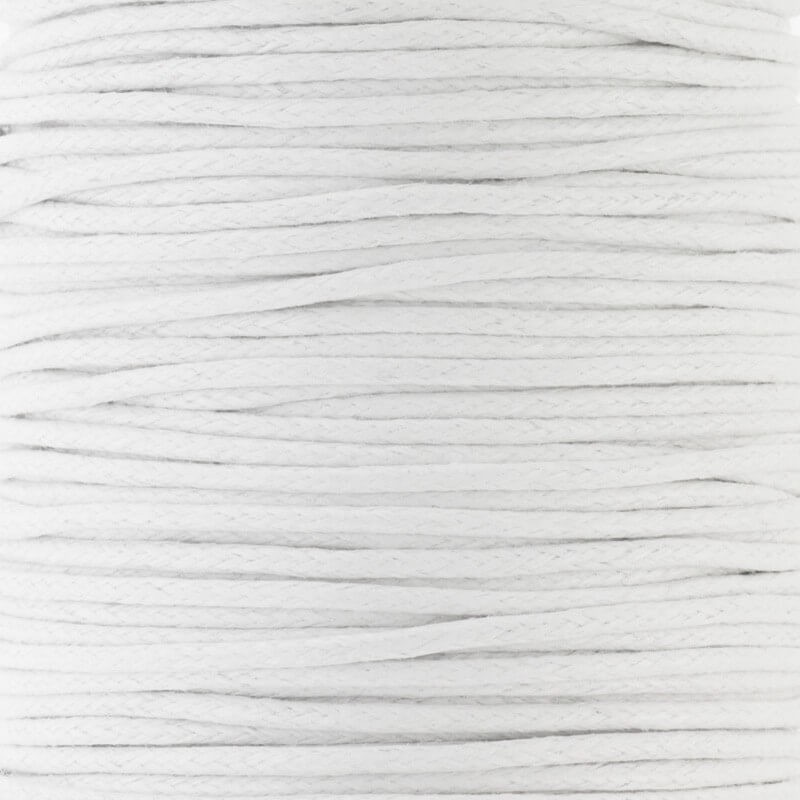 Sznurek bawełniany woskowany 25m (szpula) biały 1.5mm PWZWR1501