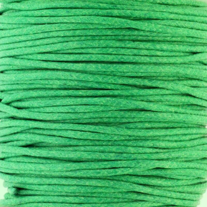 Sznurek bawełniany woskowany 25m (szpula) zielony 1.5mm PWZWR1514