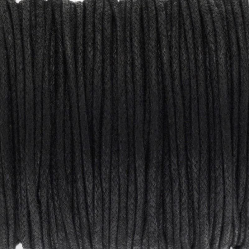 Sznurek bawełniany woskowany 25m (szpula) czarny 1.5mm PWZWR1521