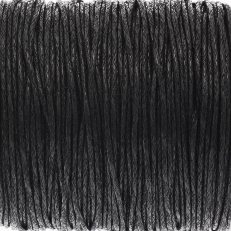 Sznurek bawełniany woskowany 25m (szpula) czarny 0.5mm PWZWR0500