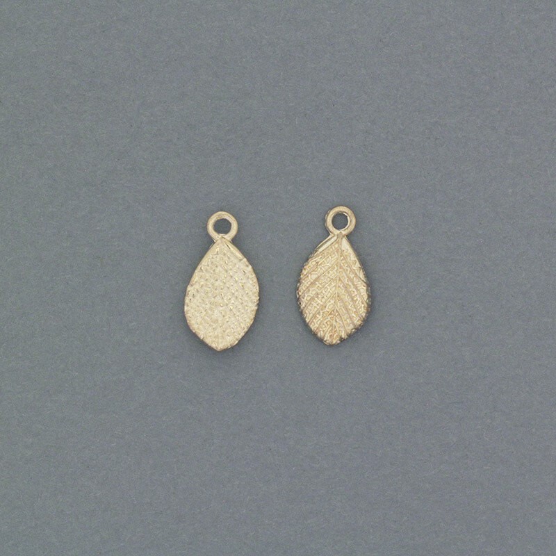 Double-sided gold leaf pendants 13x7mm 2pcs AKG410