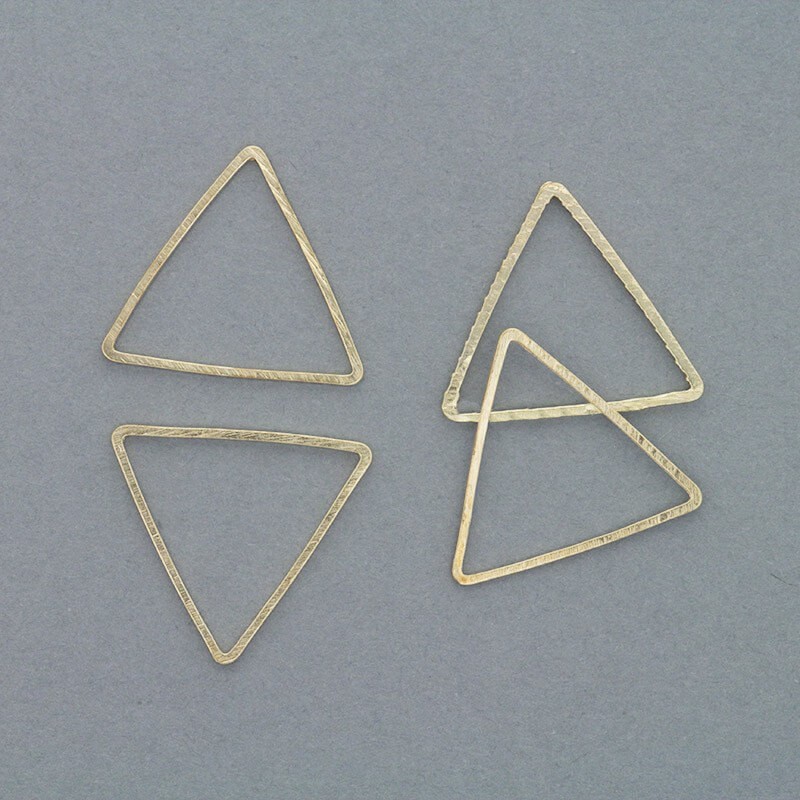 Jewelry connectors Geometric triangles 20mm golden 6pcs AKG460