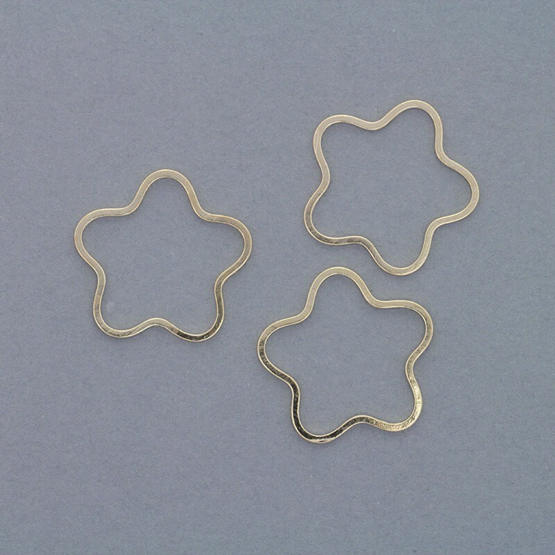 Jewelry connectors Geometric flowers 20mm golden 6pcs AKG458