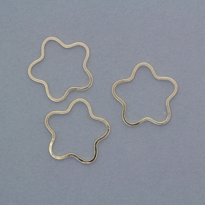 Jewelry connectors Geometric flowers 20mm golden 6pcs AKG458