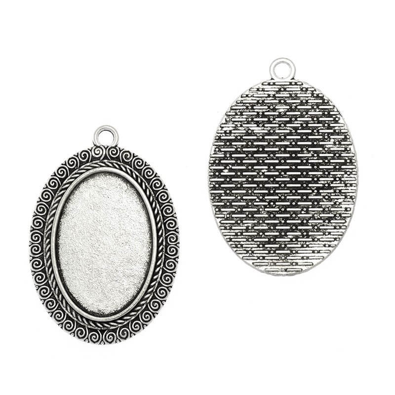 Cabochon bases 20x30 antique silver 45x31x2mm 1pc OKWI2030AS7